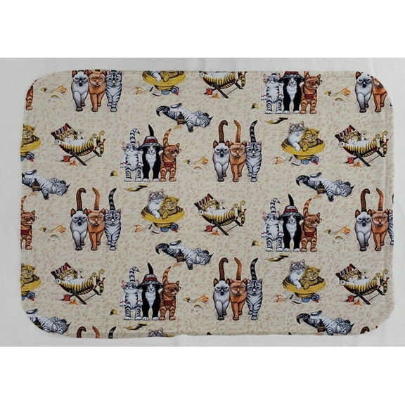 Beach Cats Dish Drying Mat by Penny's Needful Things (Off White)
