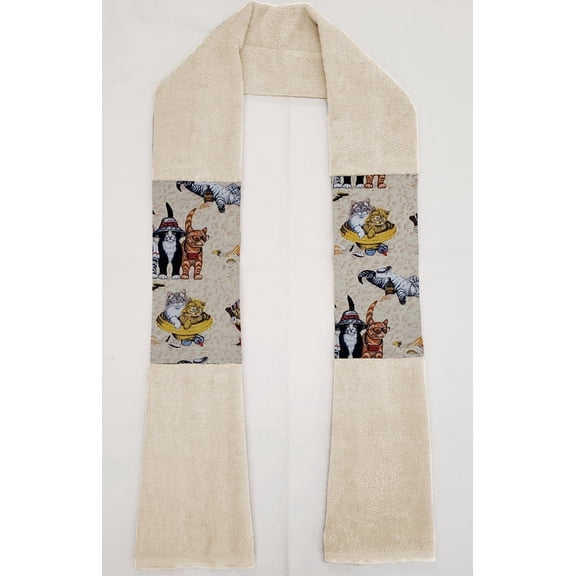 Beach Cats Kitchen Towel Boa / Scarf (Off White)