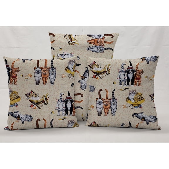 Beach Cats Pillowcase / Pillow Cover (12 x 18)