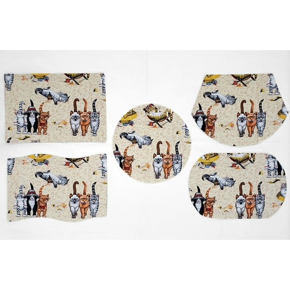 Beach Cats Placemats by Penny's Needful Things (Wedge - Set of 6)
