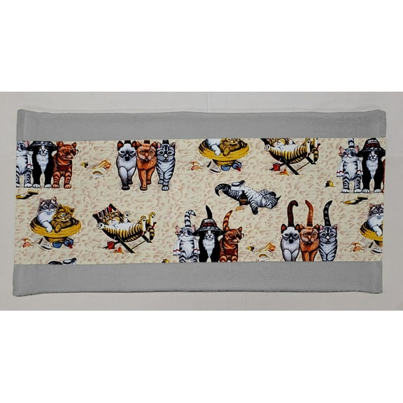 Beach Cats Terrycloth Bathmat (Gray)