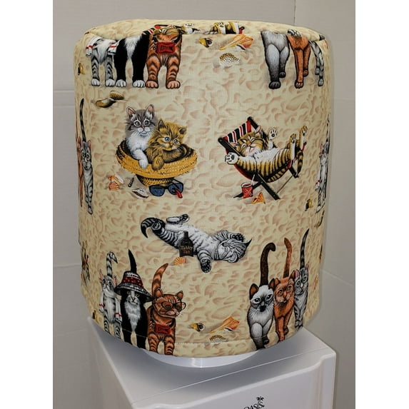 Beach Cats Water Bottle Cover by Penny's Needful Things (5 Gallon Cover)(Down Spout)