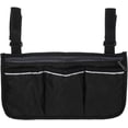 thumbnail image 1 of Beach Chair Armrest Bag, Waterproof Beach Chair Hanging Storage Pouch Arm Rest Magazine Snack Bag with 4 Pockets for Camping Outdoors, Black, 1 of 6