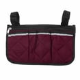 thumbnail image 1 of Beach Chair Armrest Bag, Waterproof Beach Chair Hanging Storage Pouch Arm Rest Magazine Snack Bag with 4 Pockets for Camping Outdoors,Claret, 1 of 7