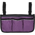 thumbnail image 1 of Beach Chair Armrest Bag, Waterproof Beach Chair Hanging Storage Pouch Arm Rest Magazine Snack Bag with 4 Pockets for Camping Outdoors,Purple, 1 of 6