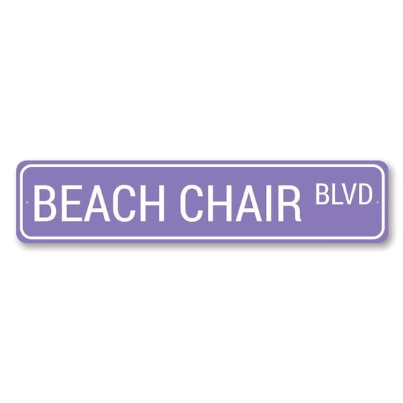 Beach Chair BLVD Sign, Custom Beach Street Sign, Ocean Lover Sign, Beach House Decor, Sea Home Aluminum Decor - 4x18 inches
