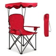 thumbnail image 1 of Beach Chair with Canopy Shade, Folding Lawn Chair, Portable Sunshade Chair with Umbrella Cup Holder, Carry Bag for Outdoor, Travel, Hiking, Fishing, Camping,, 1 of 5