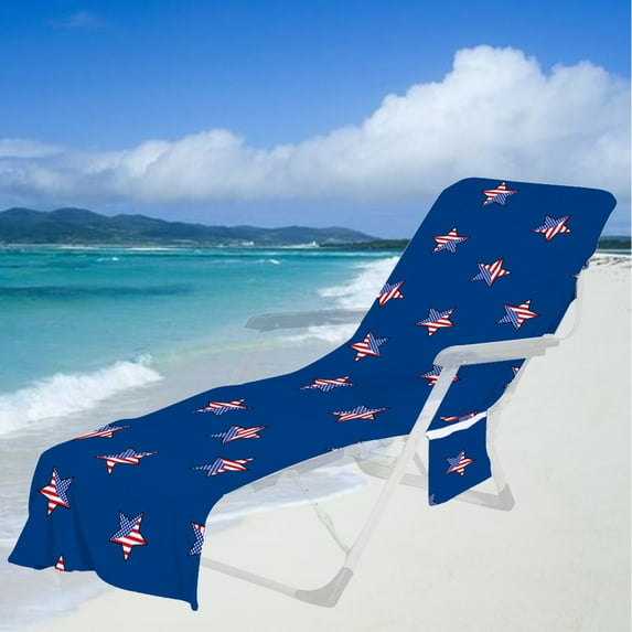 Beach Chair Cover with Side Pockets,Microfiber Chaise Lounge Chair Towel Covers for Sun Lounger Pool Sunbathing Beach Hotel Vacation,Easy to Carry Around,No Sliding,Tie-Dye