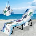 Beach Chair Cover with Side Pockets,Microfiber Chaise Lounge Chair