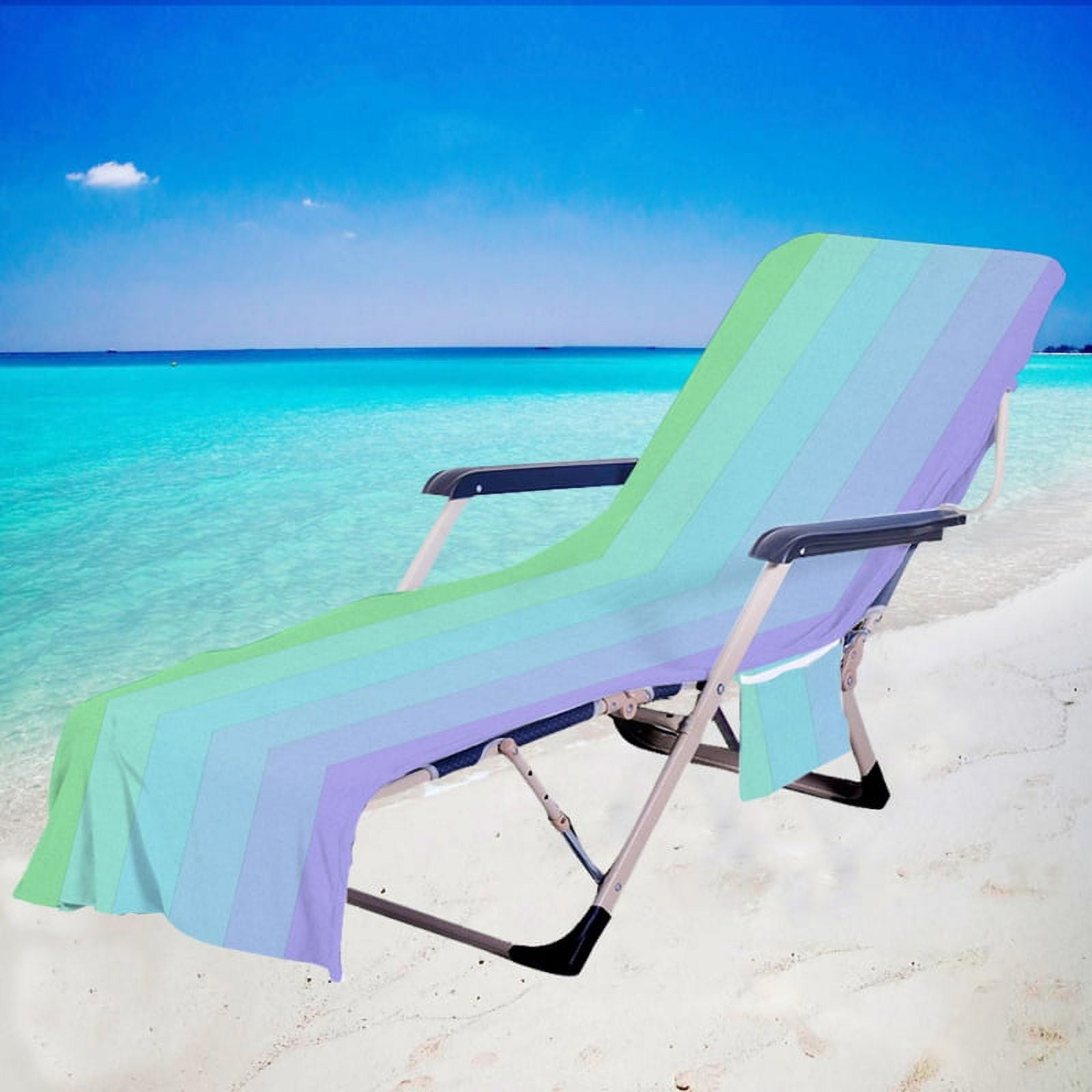 Beach Chair Cover with Pockets, Lounge Chair Towel Cover, Beach
