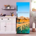 thumbnail image 1 of Beach Chair Mural Fridge Door Wrap Cover Waterproof PVC Kitchen Wallpaper Coconut Tree Refrigerator Door Sticker Decals, 1 of 6