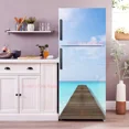 thumbnail image 1 of Beach Chair Mural Fridge Door Wrap Cover Waterproof PVC Kitchen Wallpaper Coconut Tree Refrigerator Door Sticker Decals, 1 of 6