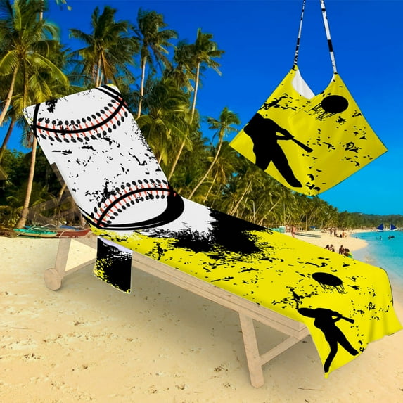 Beach Chair Towel with Side Pockets,Microfiber Chaise Lounge Chair Towel Covers for Sun Lounger Pool Sunbathing Beach Hotel Vacation,Easy to Carry Around,No Sliding,Tie-Dye