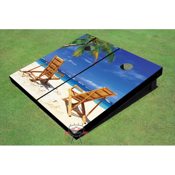 Beach Chair Twins Themed Cornhole Boards