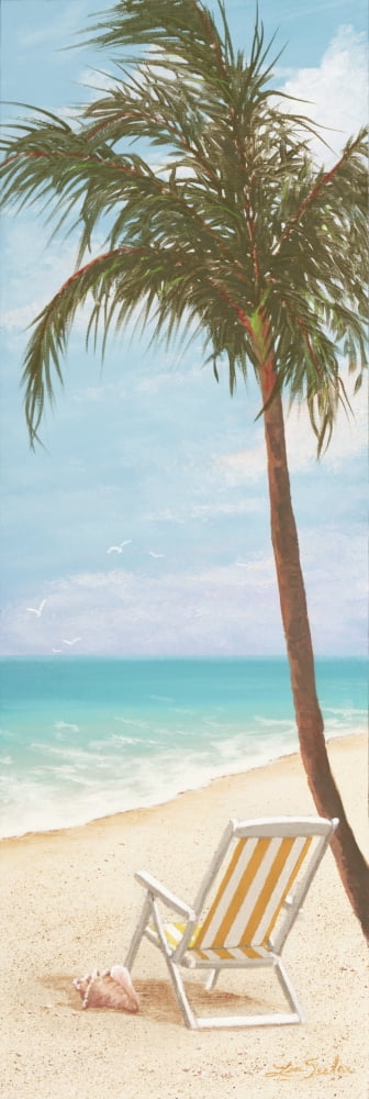 Beach Chair and Shell Canvas Art - Lin Seslar (21 x 60)