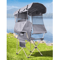 thumbnail image 1 of Camping Chair with Retractable Canopy Shade,Outdoor Chair with Canopy,Cup Holder,Side Pocket,Portable Folding Beach Chair with Sun Canopy for Lawn/Tailgates/Sports /Beach-Support 330 lbs, 1 of 5