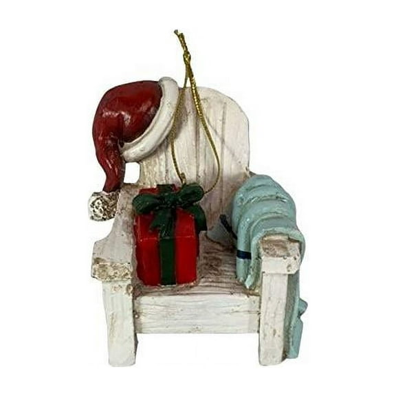 Beach Chair with Santa Hat and Present Christmas Ornament, Chair, Size: One Size, Barry Owen