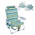 thumbnail image 1 of Beach Chairs with 5-Position Recline, 330lbs Folding Backpack Beach Lounge Chairs with Storage Pockets, Cup Holder & Towel Bar, Portable Aluminum Lay Flat Camping Chairs for Travel, Pool & Outdoor, 1 of 8