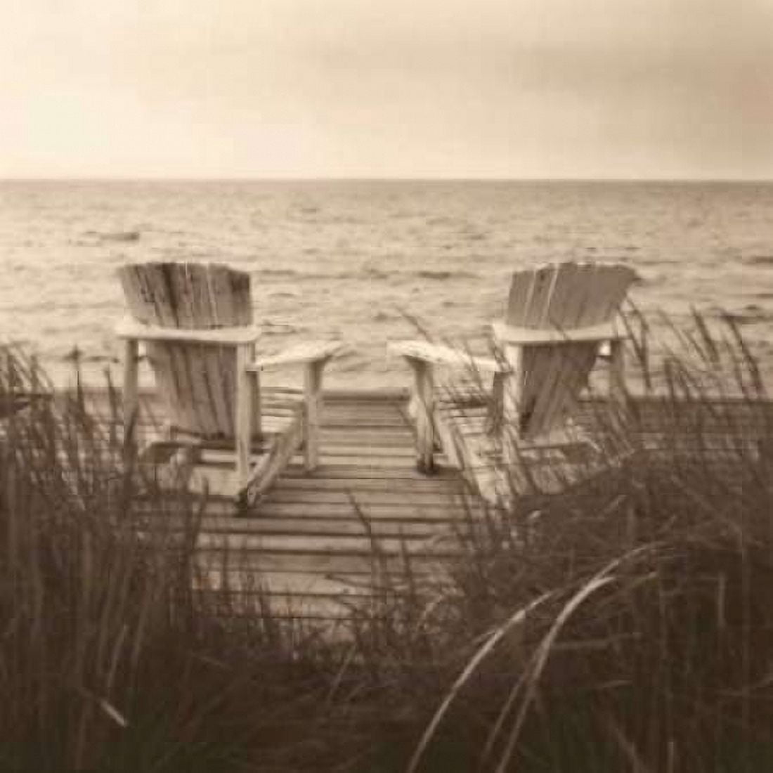 Beach Chairs Canvas Art - Christine Triebert (24 x 24)
