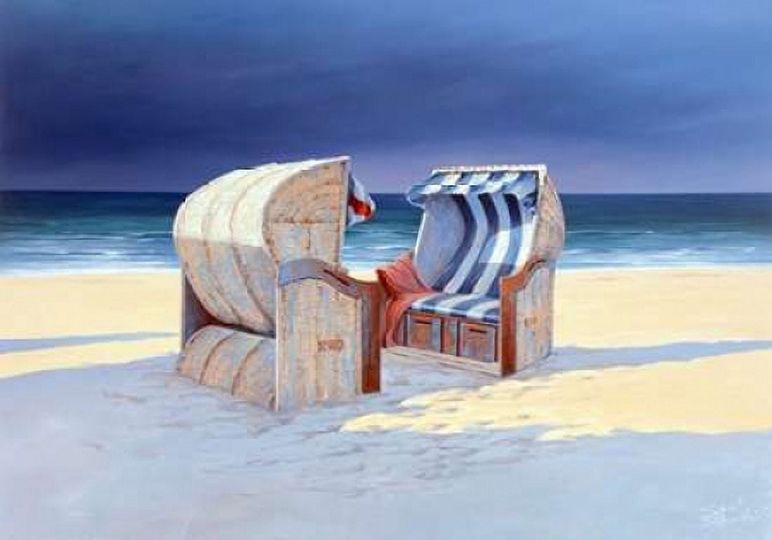 Beach Chairs I Canvas Art - Sigur Schneider (20 x 28)