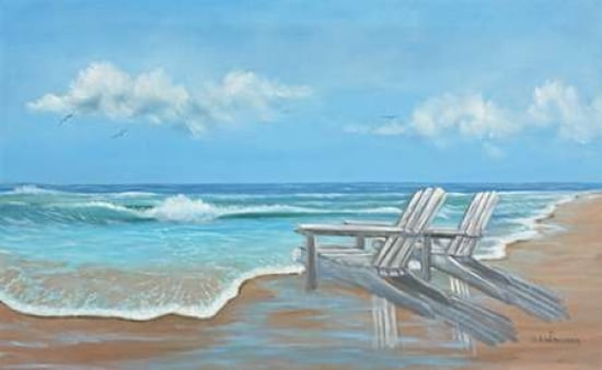 Beach Chairs II Canvas Art - Julie Peterson (24 x 36)