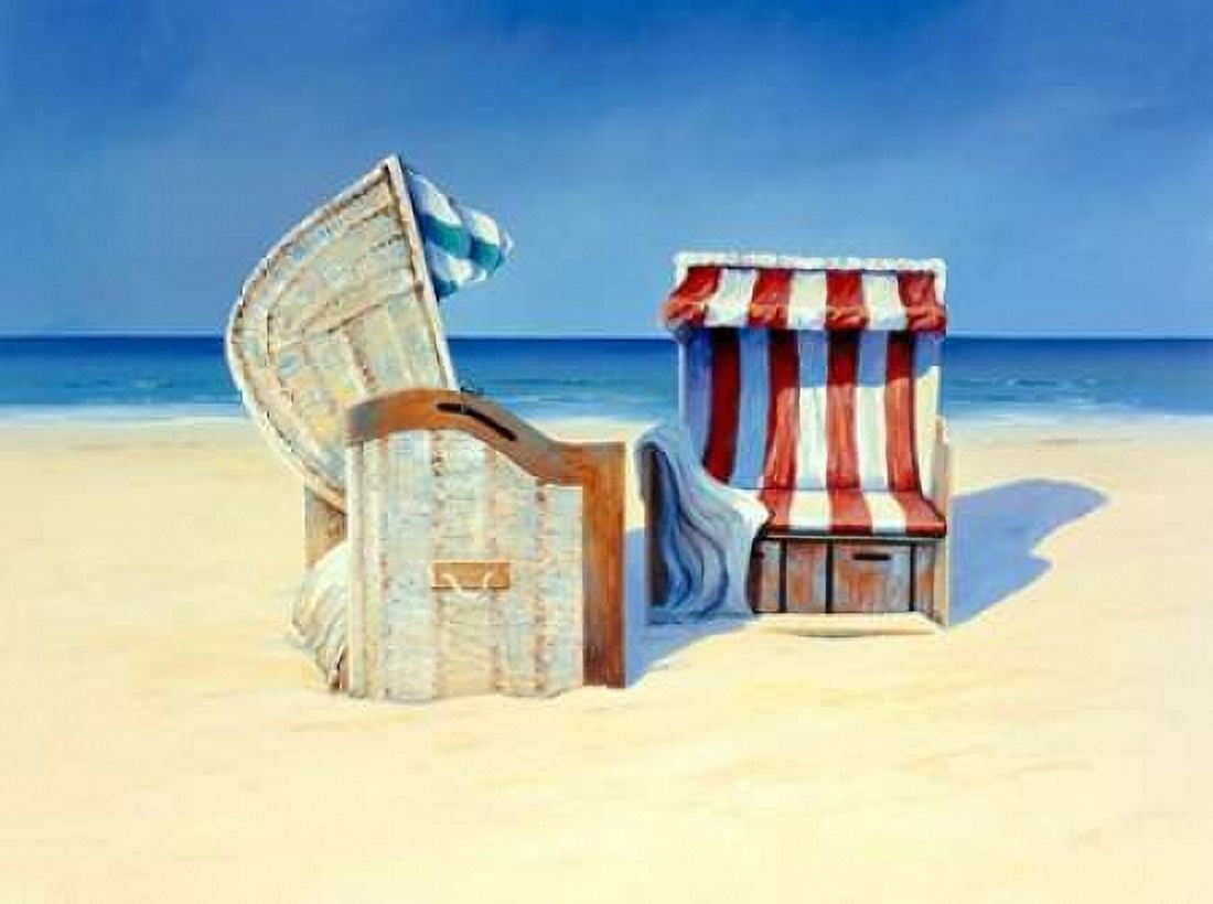 Beach Chairs II Canvas Art - Sigur Schneider (18 x 24)