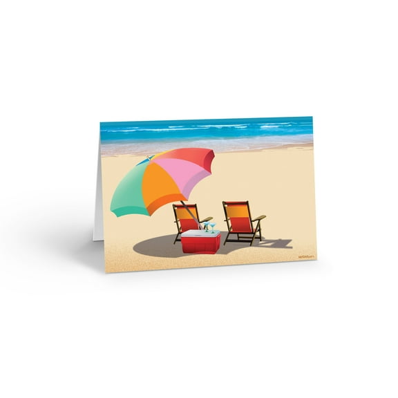 Beach Chairs Note Card Set - 10 Boxed Note Cards and Envelopes - 14366