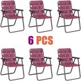 Beach Chairs Set of 6 Patio Folding Lawn Chairs for Adults Outdoor