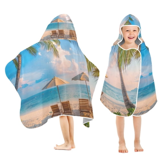 Beach Chairs Trees Sky Kid Bath Towels Bath Beach Towel Super Soft and Absorbent for Kid Girl Boy Babie Toddler Infant
