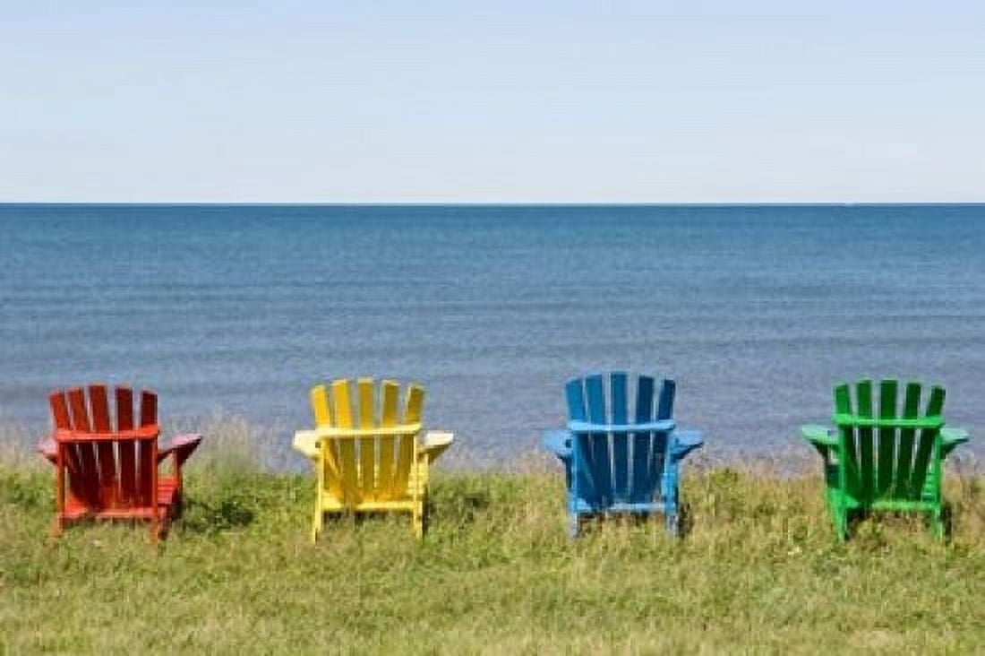 Beach Chairs on Prince Edward Island Canvas Art - Keith & Rebecca Snell DanitaDelimont (26 x 17)
