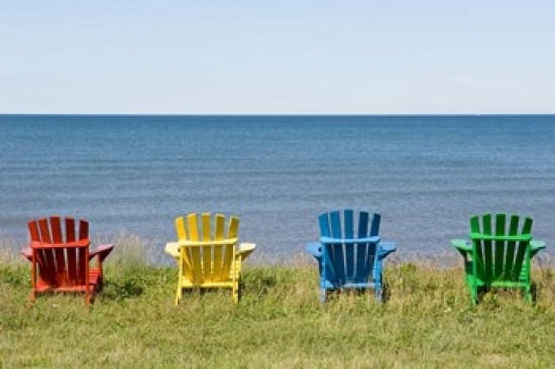 Beach Chairs on Prince Edward Island Canvas Art - Keith & Rebecca Snell DanitaDelimont (36 x 24)