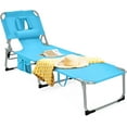 Beach Chaise Lounge Chair with Hole for Face Patio Folding Adjustable