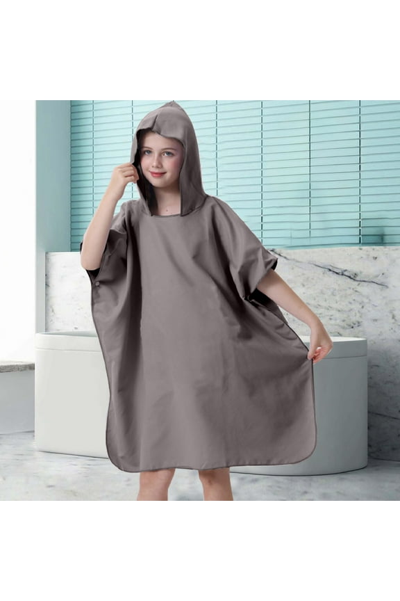 Beach Changing Towel Fast Dry Hooded Surf Robe with Pocket Adjustable Sleeves Microfiber Bath Swim Wetsuit Cover Up for Surfing Swimming Pool Kids 23.6x23.6in Multi Color