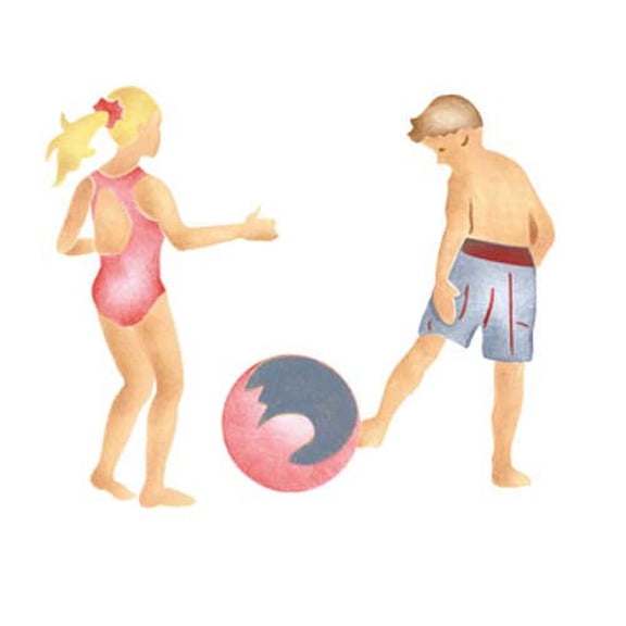 Beach Children Wall Stencil SKU #2964 by Designer Stencils