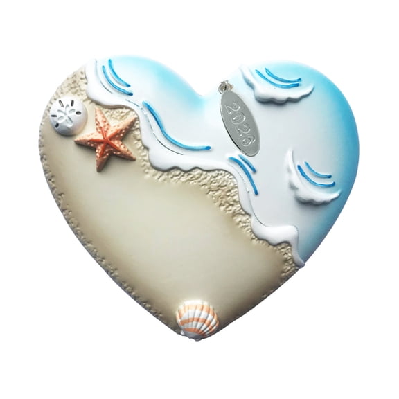 Beach Christmas Ornament, Beach Vacation Memento or Souvenir, Florida or Coastal, Can Be Personalized At Home, In Gift Box