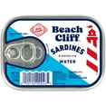 Beach Cliff Sardines in Water, 3.75 oz Can, Shelf Stable Canned Wild