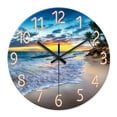 thumbnail image 1 of Beach Wall Clock Battery Operated 14 Inch Silent Blue Ocean Sunset Clocks Modern Wall Clock for Living Room Bedroom Decor, 1 of 7