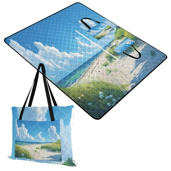 Beach Cloud Sea Extra Large Picnic Beach Blanket Waterproof Sand Proof Portable Outdoor Mat 60x80