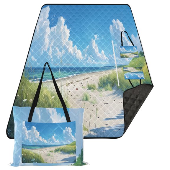 Beach Cloud Sea Extra Large Picnic Beach Blanket Waterproof Sand Proof Portable Outdoor Mat 80x118