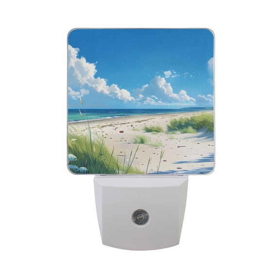 Beach Cloud Sea Night Light 2 Pack LED Nightlight Plug into Wall Dusk to Dawn Sensor Soft White