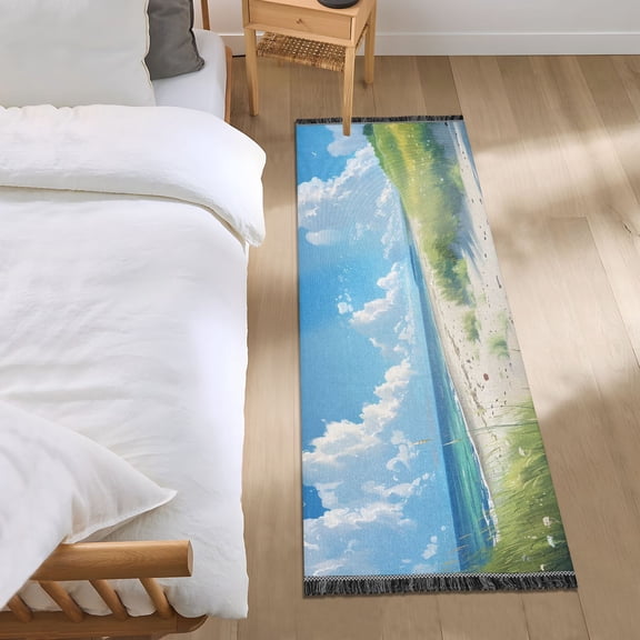 Beach Cloud Sea Runner Area Rug 2x6 Soft Non-Slip Washable Bedside Carpet for Hallway Bedroom Living Room Home Decor