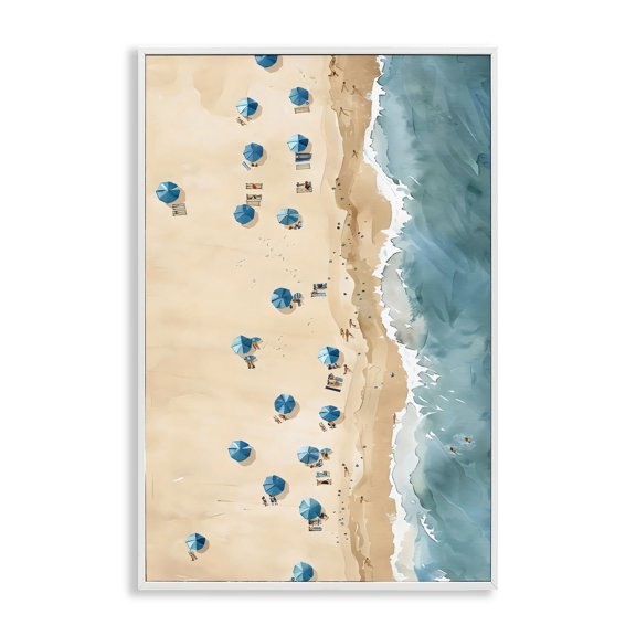 Stupell Industries Beach Club Vacation White Framed Giclee Art, design by LSR Design Studio, 24 x 16