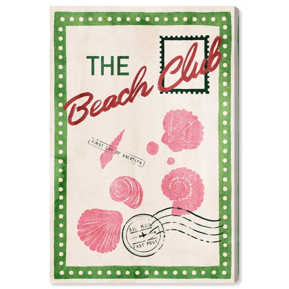 Beach Club Vintage Canvas Trendy Coastal Print by Art Remedy, Gallery Wrapped, 20" x 30"