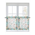 thumbnail image 1 of Beach Coastal 2 Panel Kitchen Curtains for Small Windows, Summer Coral Starfish Nautical Ocean Bathroom Tier Curtain, Short Window Treatment for Bedroom/Living Room 55"x24", 1 of 6