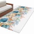 thumbnail image 1 of Beach Coastal Area Rugs Collection 4'x6', Nautical Shell Starfish Coral Summer Non Slip Indoor Rectangle Throw Runner Rug Floor Mat Carpet for Living Room Dining Table Bedroom Nursery, 1 of 9