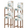 thumbnail image 1 of Beach Coastal Bar Stool Covers Set of 4, Summer Nautical Coral Shell Botanical Stretch Washable Bar Chair Covers with Backs, Removable Pub Counter Height Chair Cover for Kitchen Dining Room Cafe, 1 of 7