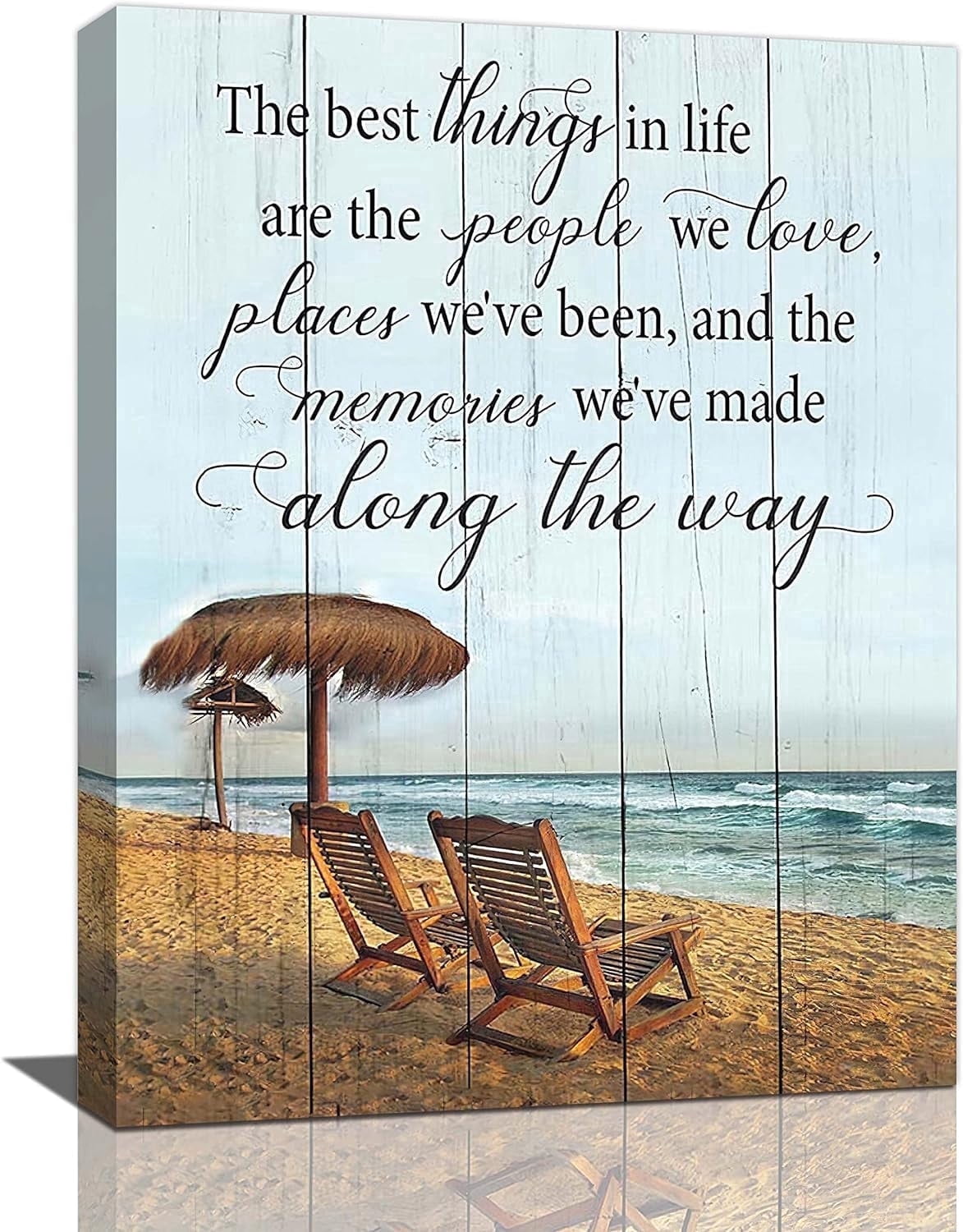 Beach Coastal Bathroom Wall Art Motivational Ocean Wall Decor Nautical Pictures Canvas Prints Painting Beach Decorations Framed Artwork for Bathroom Living Room Bedroom 12"x16"