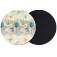 thumbnail image 1 of Beach Coastal Beige Coasters Set of 2, Absorbent Coasters for Drinks, Nautical Shell Starfish Coral Summer Coaster for Desk Coffee Table Protection, Home Decor House Warming Gifts 4", 1 of 8