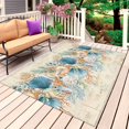 thumbnail image 1 of Beach Coastal Beige Outdoor Rug 4x6 Ft, Non Slip Washable Area Rug, Nautical Shell Starfish Coral Summer Patio Rugs Carpet Runner, Large Floor Mat for Indoor/Outdoor Deck Porch Camping, 1 of 8