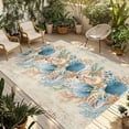 thumbnail image 1 of Beach Coastal Beige Outdoor Rug for Patio/Deck/Porch, Non-Slip Large Area Rug 5 x 7 Ft, Nautical Shell Starfish Coral Summer Indoor Outdoor Rugs Washable Area Rugs, Camping Rug Carpet Runner, 1 of 8